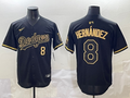 Men's Los Angeles Dodgers Enrique Hernandez #8 Black Team Player Game Jersey