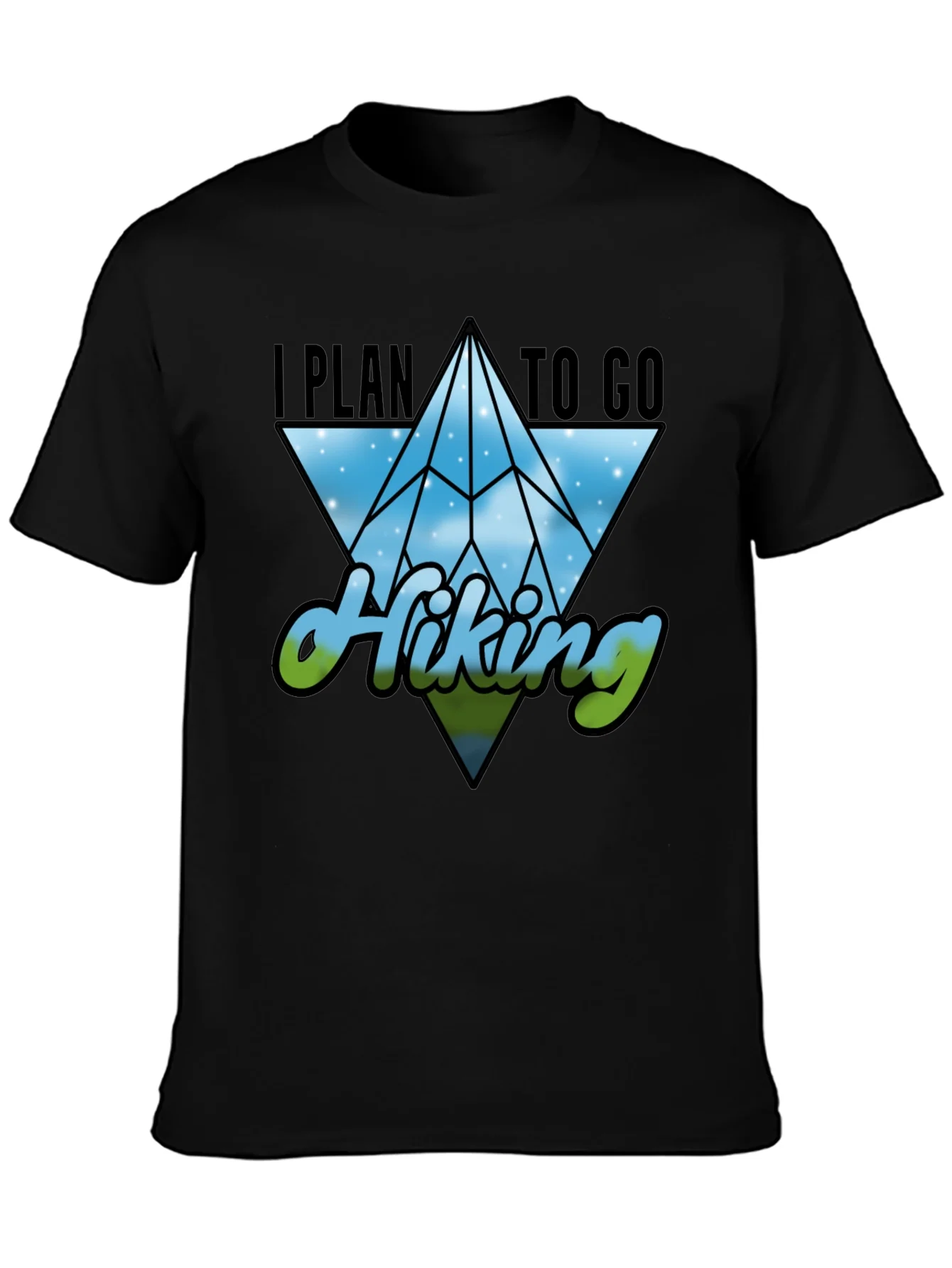 I Plan to Go Hiking Black Graphic Tee