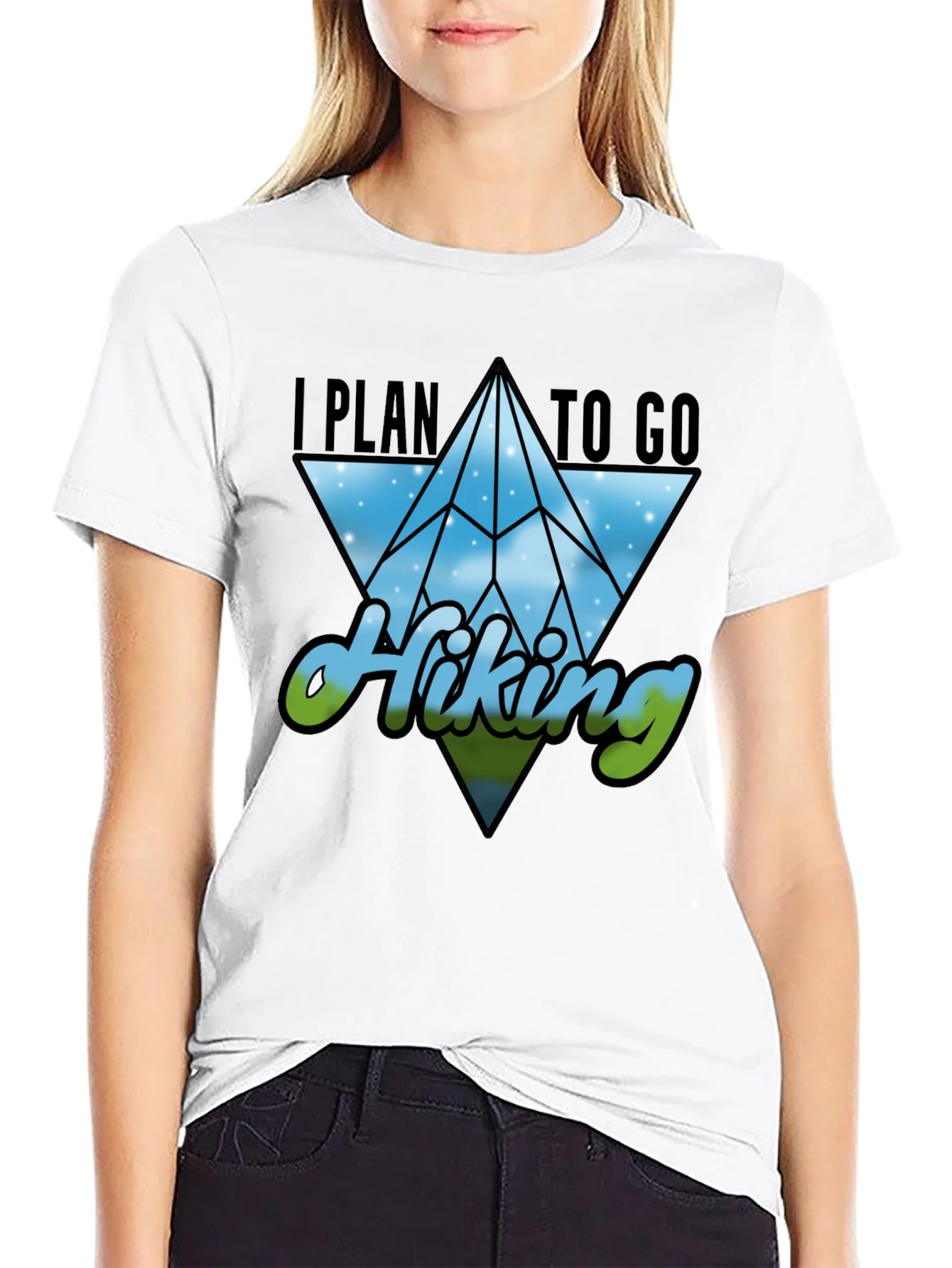 I Plan to Go Hiking Black Graphic Tee