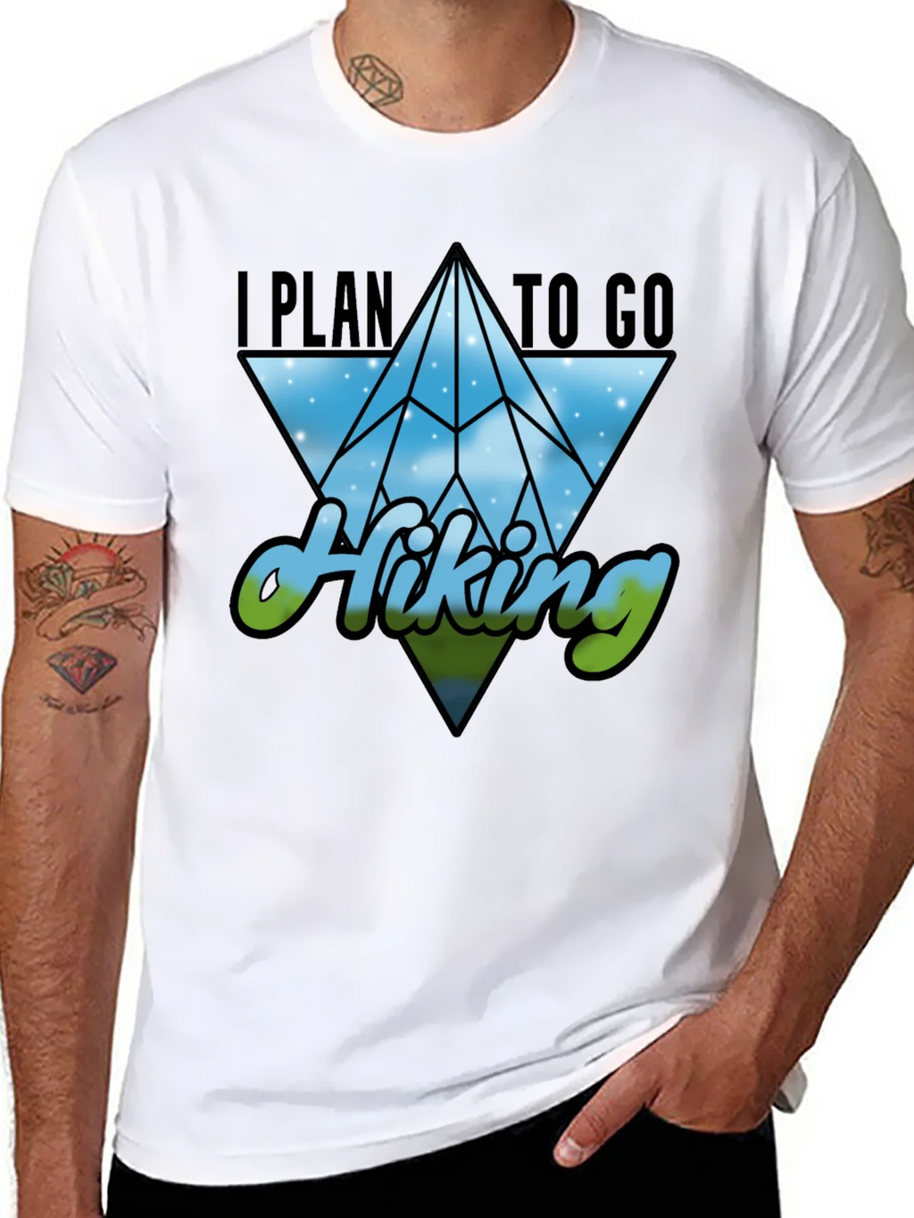 I Plan to Go Hiking Black Graphic Tee