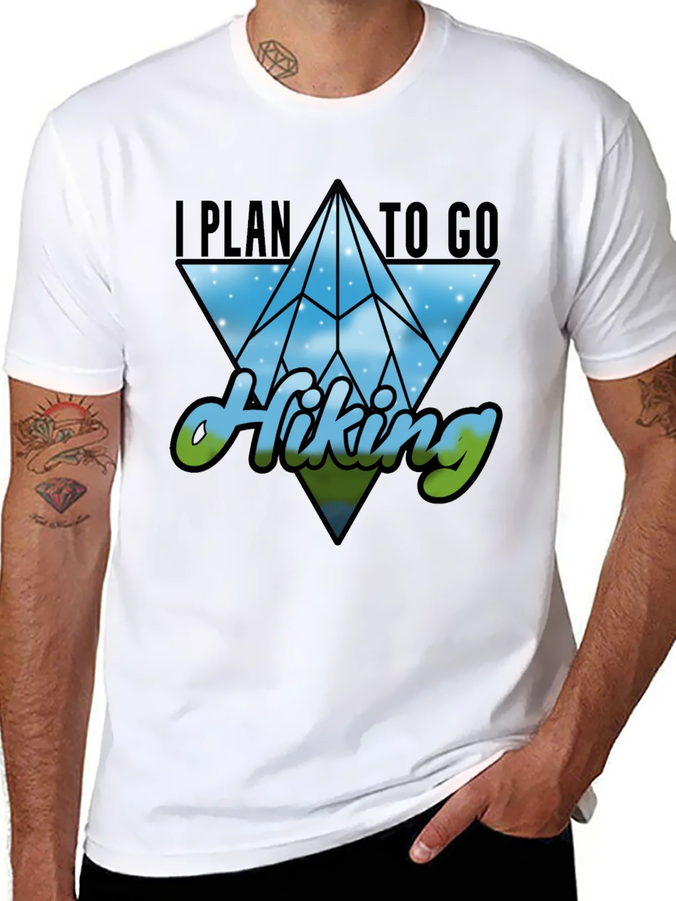 I Plan to Go Hiking Black Graphic Tee