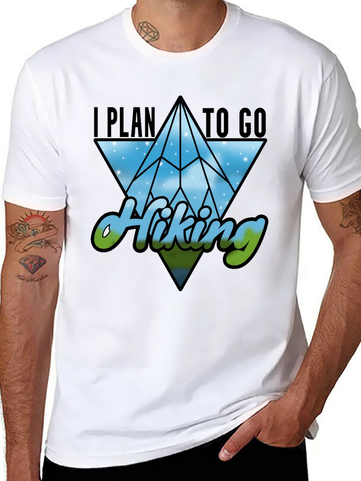 I Plan to Go Hiking Black Graphic Tee