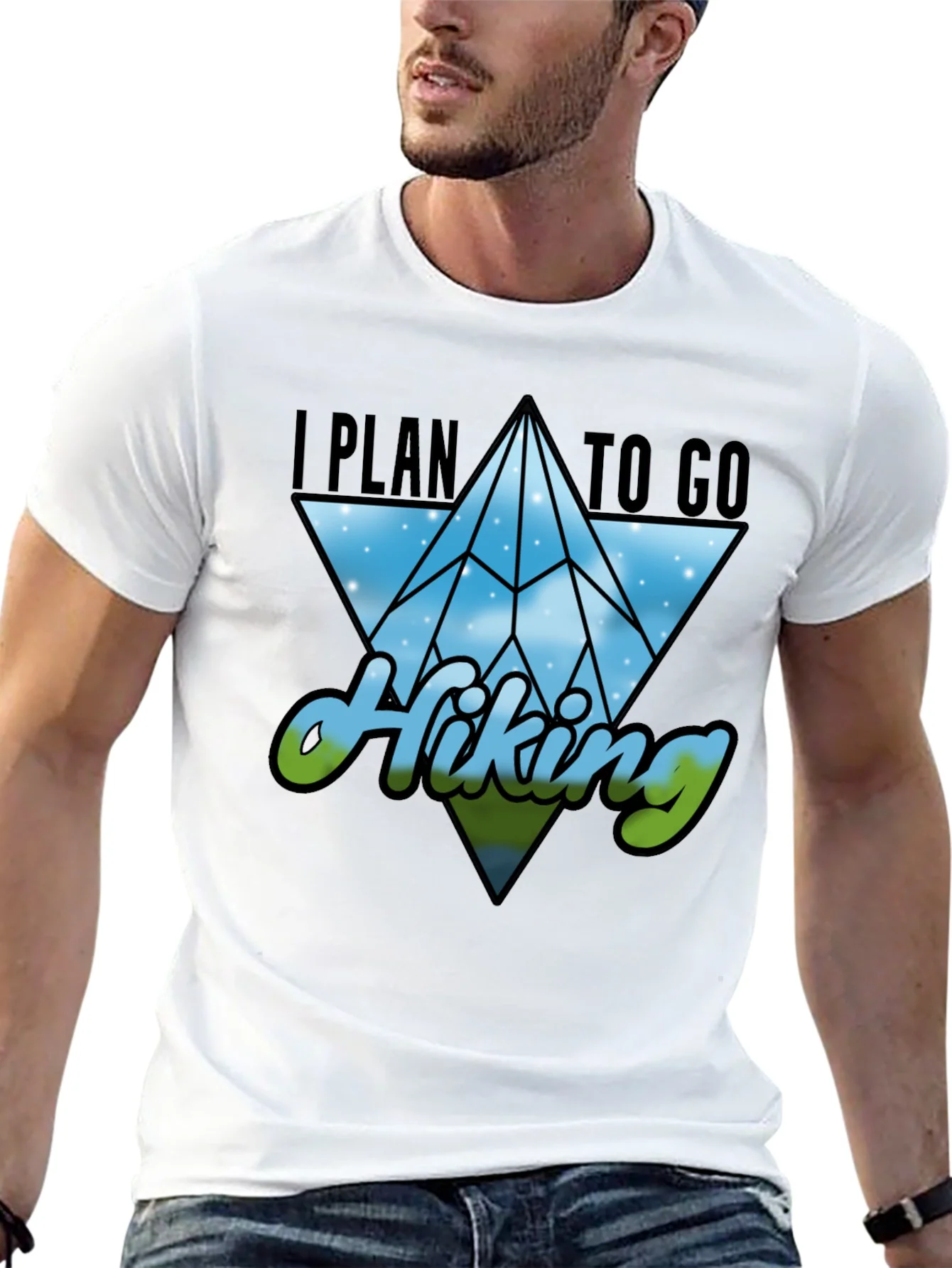 I Plan to Go Hiking Black Graphic Tee