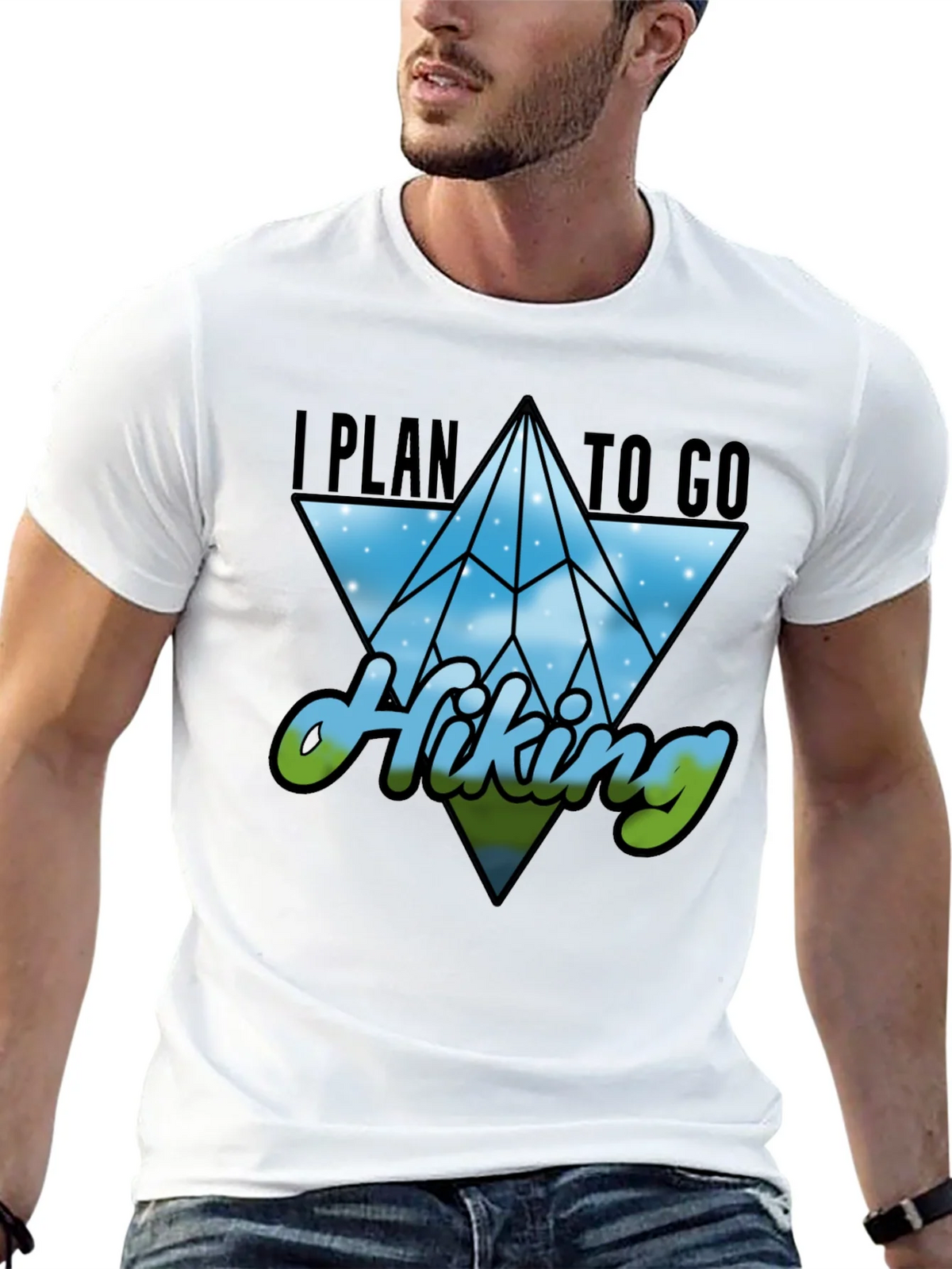 I Plan to Go Hiking Black Graphic Tee