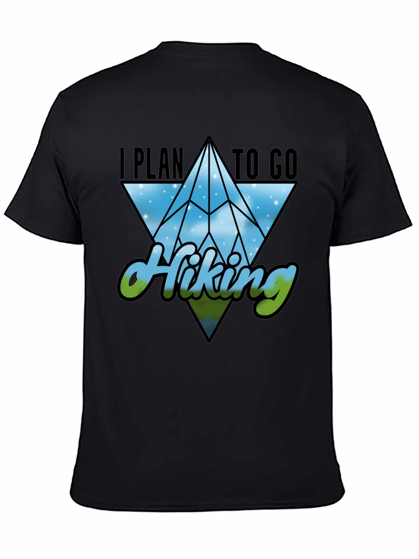 I Plan to Go Hiking Black Graphic Tee