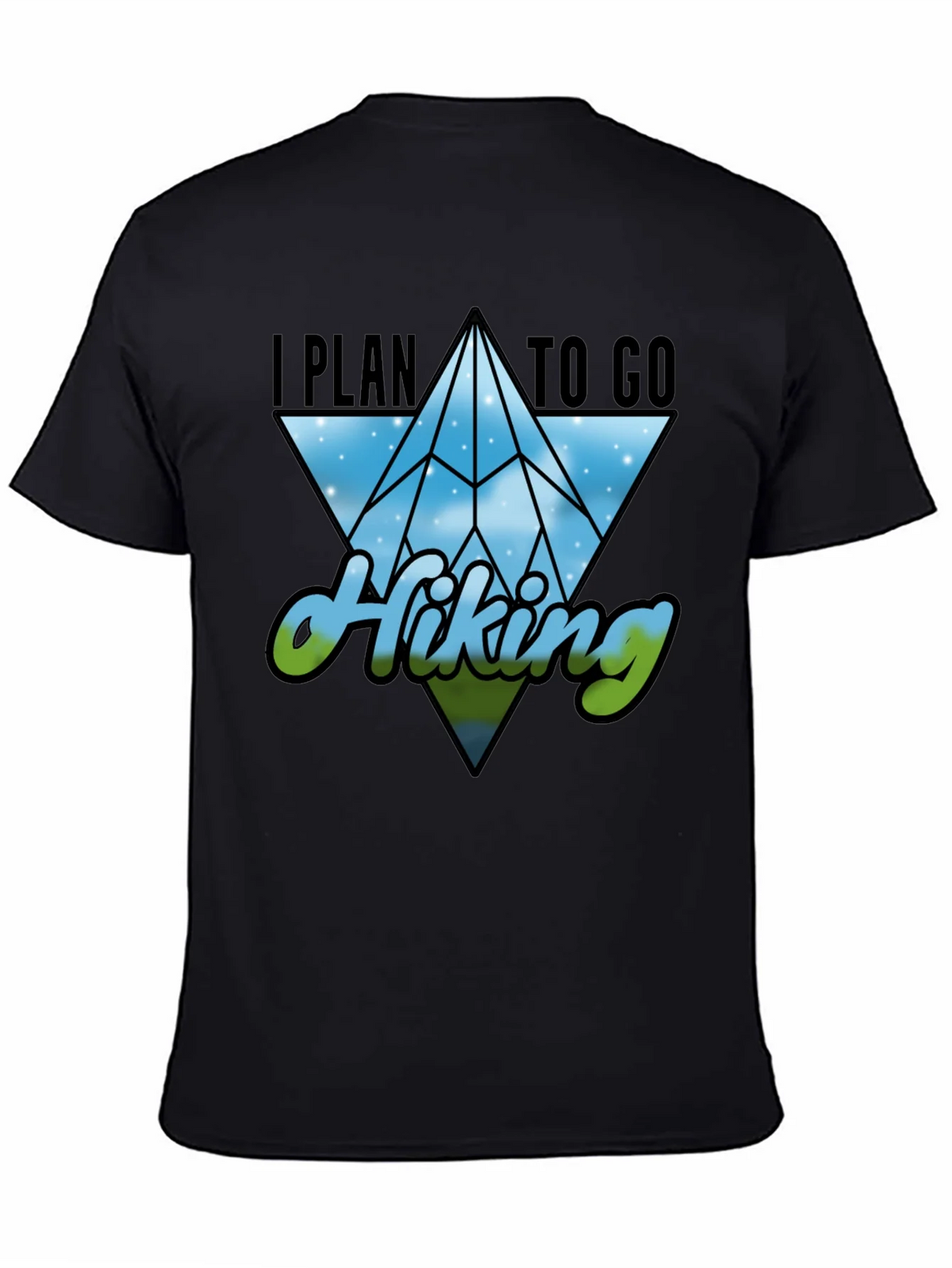 I Plan to Go Hiking Black Graphic Tee