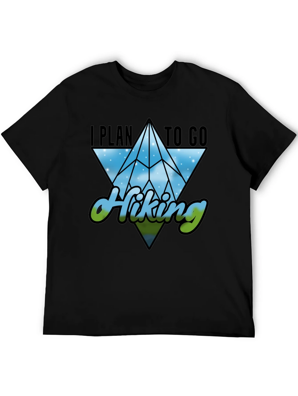 I Plan to Go Hiking Black Graphic Tee