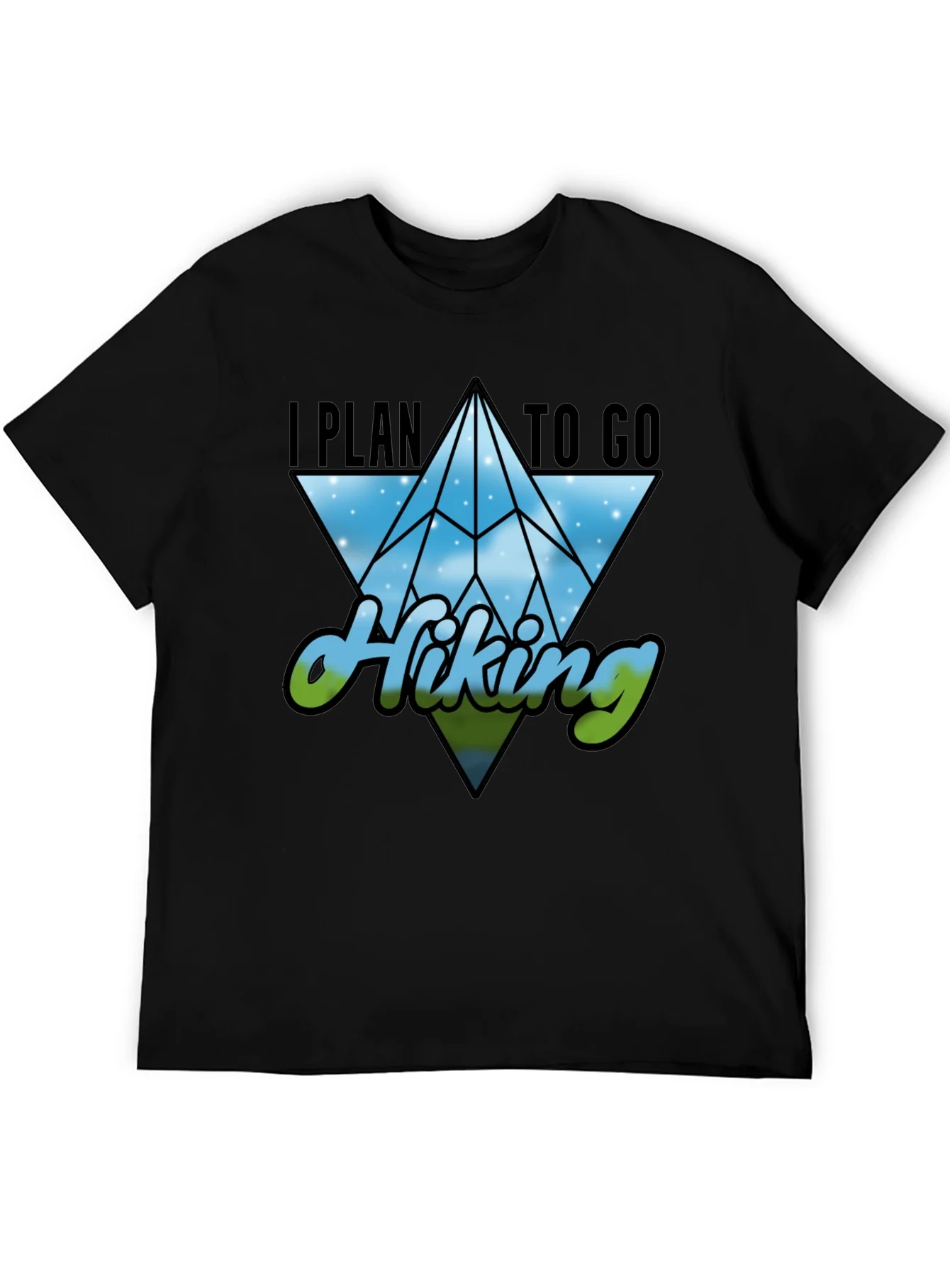 I Plan to Go Hiking Black Graphic Tee
