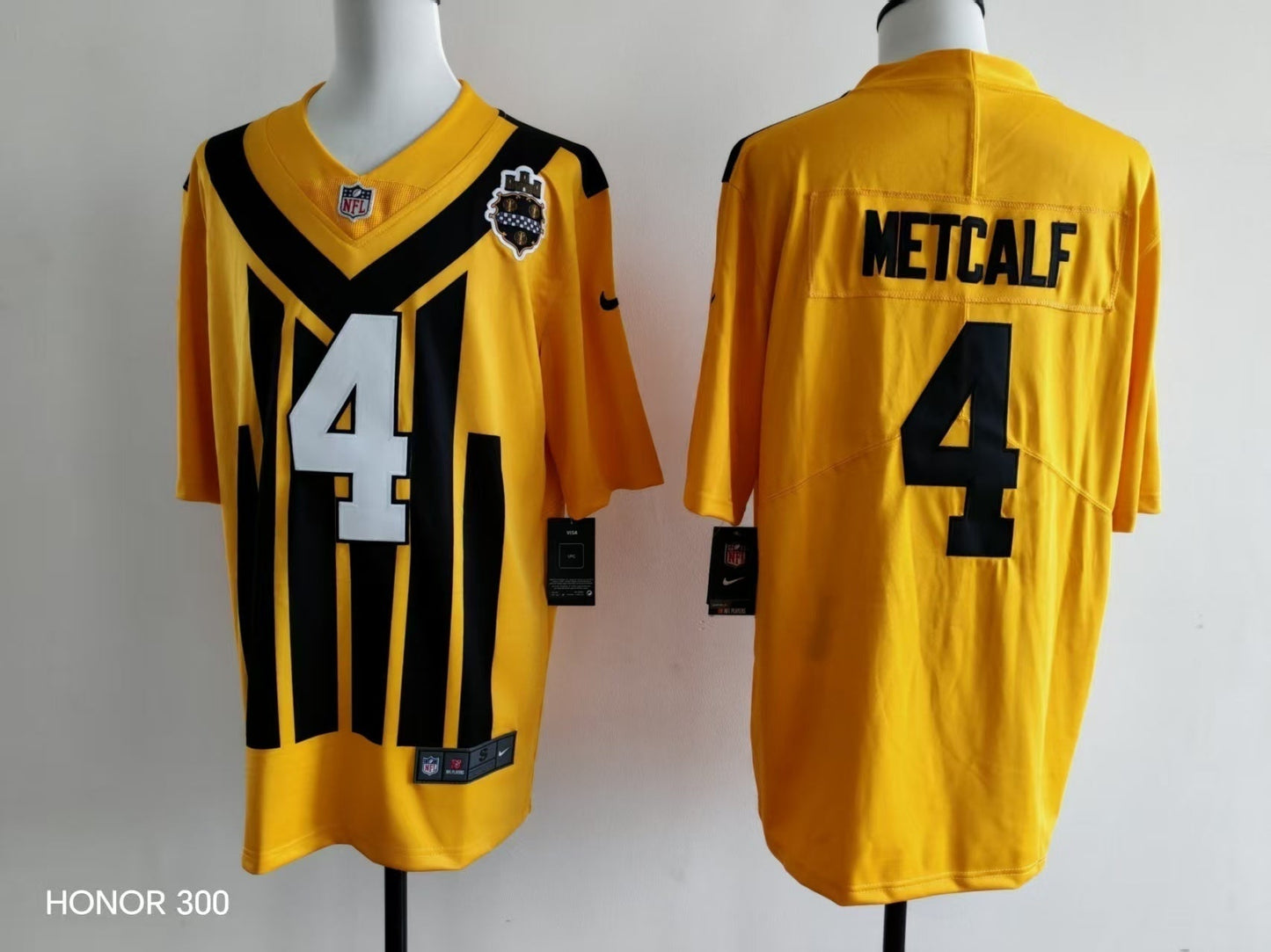 Men's Pittsburgh Steelers DK Metcalf  Jersey -  Retro Yellow-1