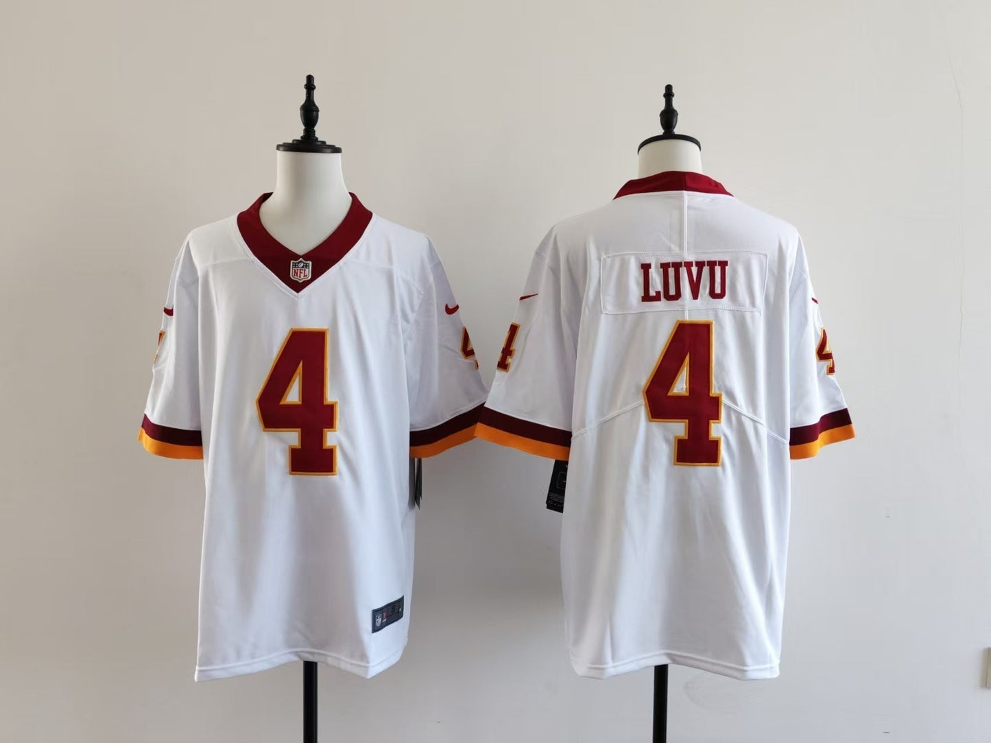 Men's Washington Redskins Frankie Luvu Jersey-White