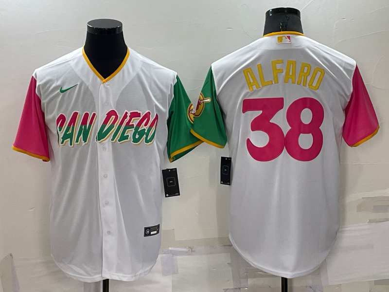 Men's San Diego Padres Jorge Alfaro White Player Stitched Jersey