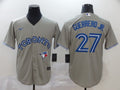 Men's Toronto Blue Jays Vladimir Guerrero Jr. #27 Gray Replica Baseball Jersey1