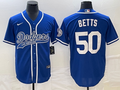 Men's Los Angeles Dodgers Mookie Betts Royal Player Jersey Joint Edition