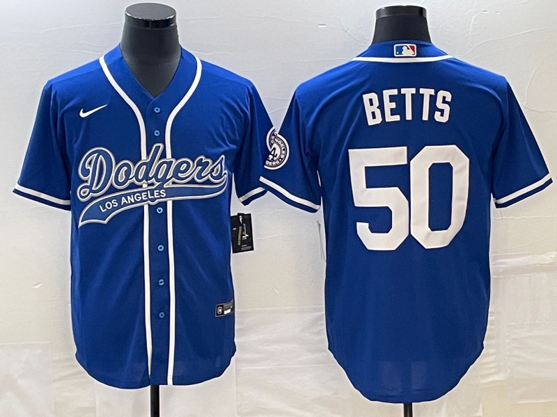 Men's Los Angeles Dodgers Mookie Betts Royal Player Jersey Joint Edition
