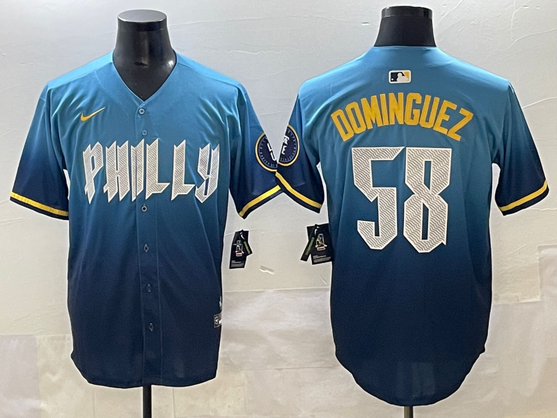 Men's Philadelphia Phillies Seranthony Dominguez Blue City Connect Limited Player Jersey