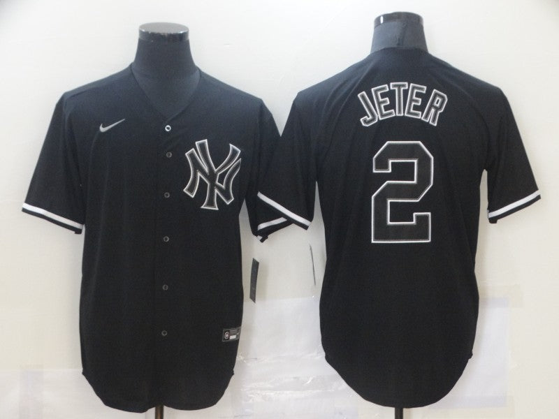 Men's New York Yankees Derek Jeter Black Authentic Game Jersey