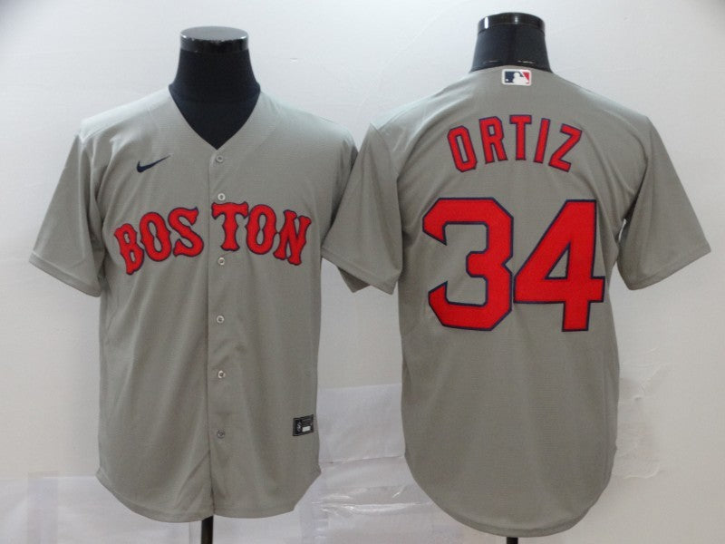Men's Boston Red Sox David Ortiz Gray Replica Baseball Jersey