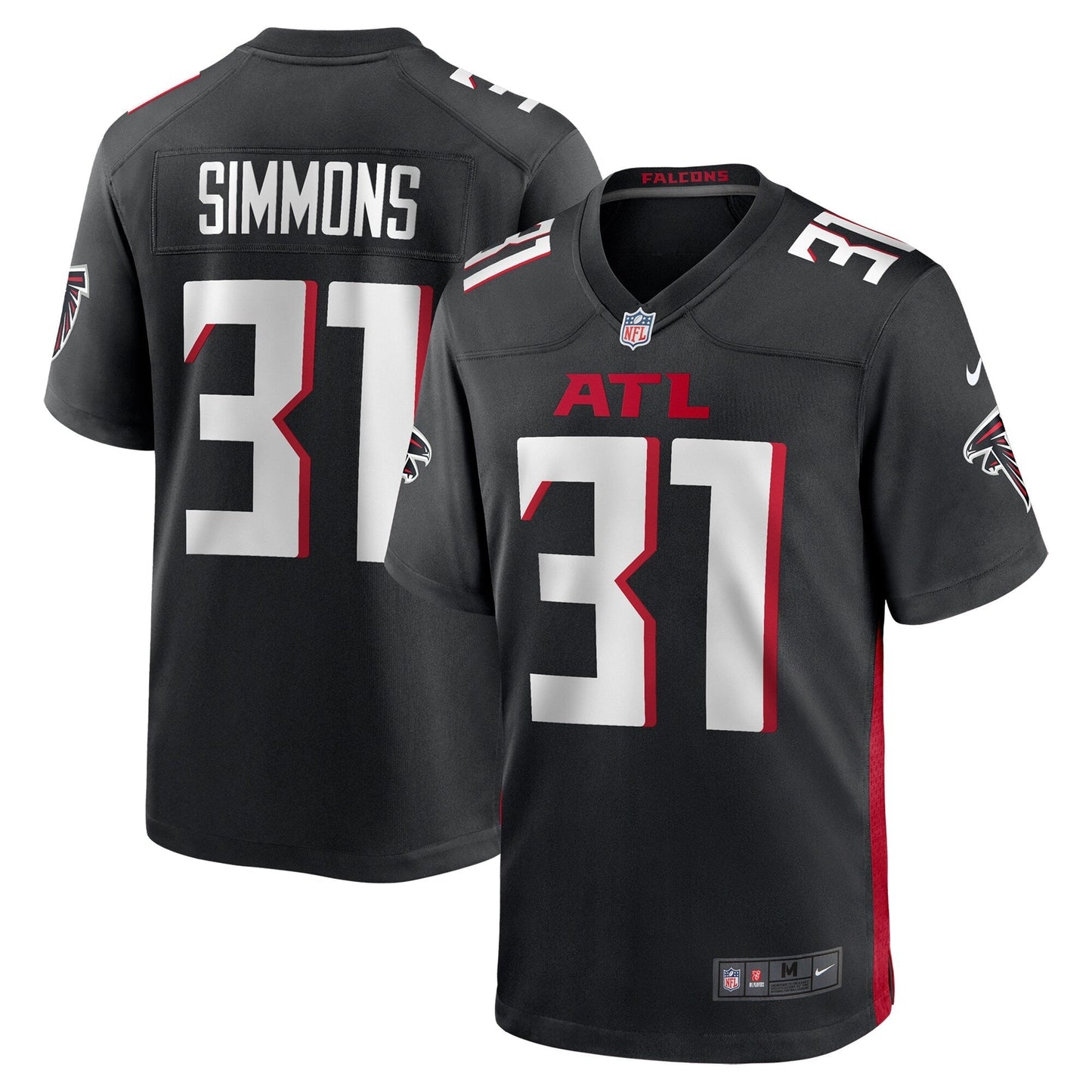 Justin Simmons Atlanta Falcons  Team Game Jersey -  Black