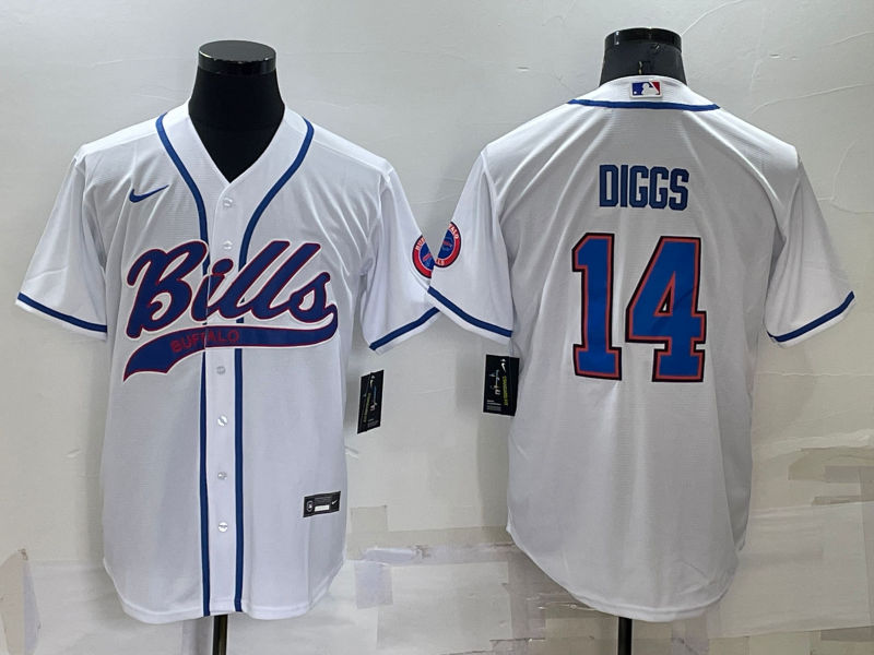 Men's Buffalo Bills Stefon Diggs White Game Jersey Joint Edition