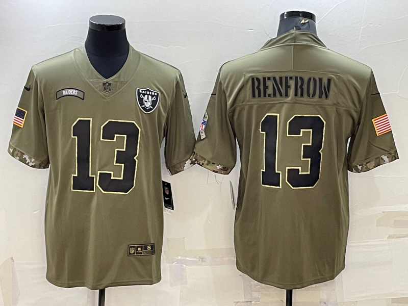Men's Las Vegas Raiders Hunter Renfrow Olive 2022 Salute To Service Limited Jersey