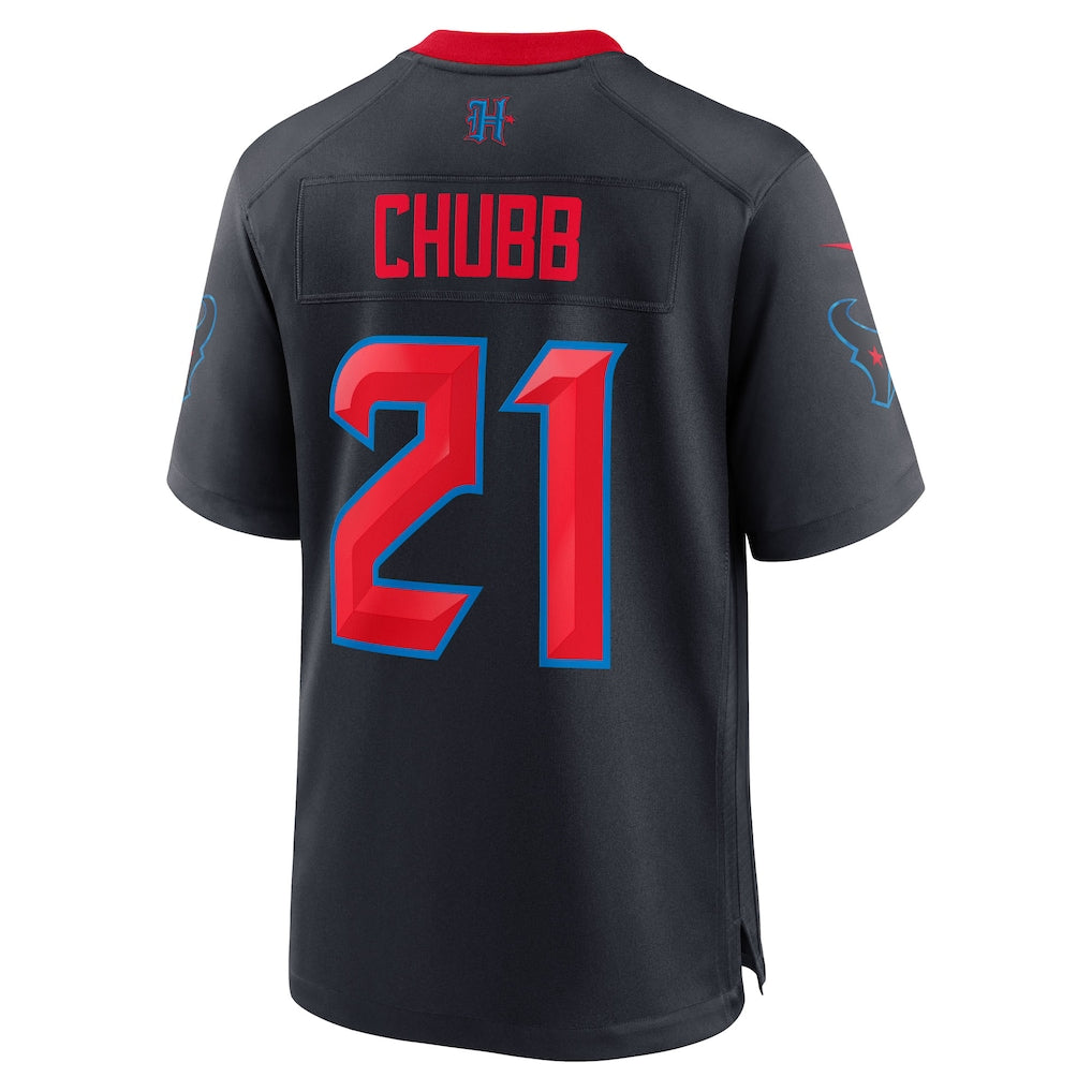 H.Texans #21 Nick Chubb Navy Alternate 2 Game Jersey