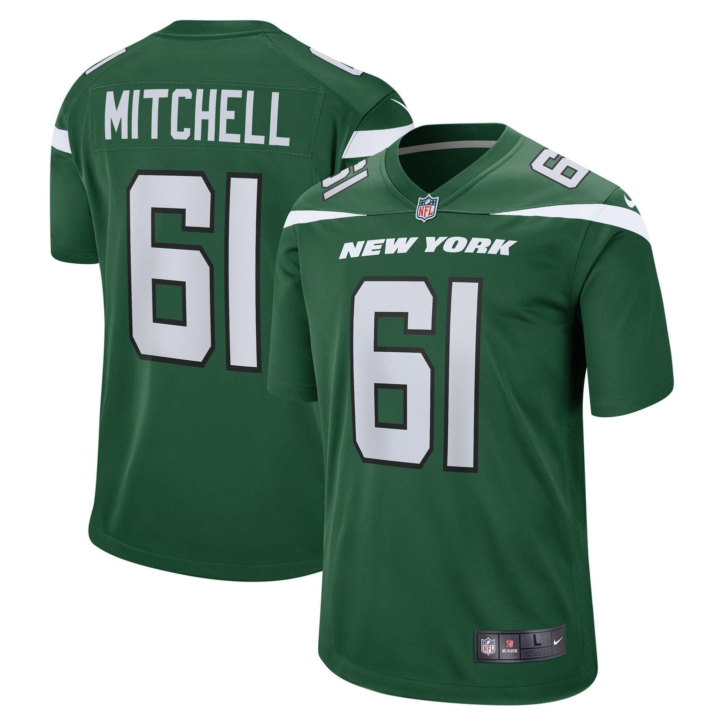 Max Mitchell New York Jets  Game   Jersey - Gotham Green