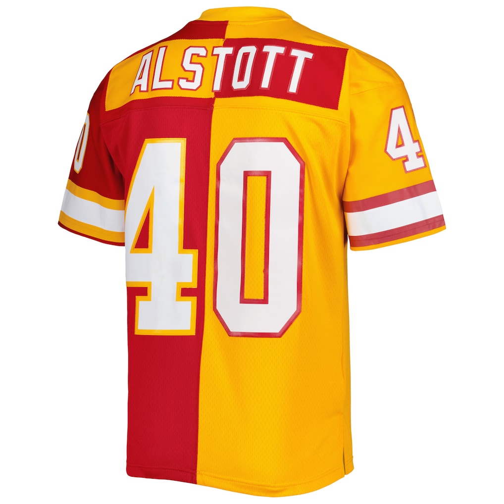 TB.Buccaneers #40 Mike Alstott  Orange/Red 1996 Split Legacy Replica Jersey