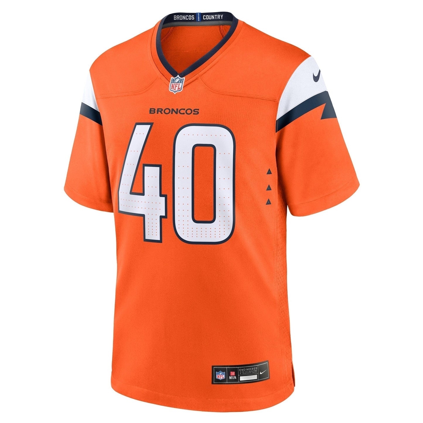 Justin Strnad Denver Broncos  Team Game Jersey -  Orange
