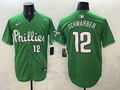 Men's Philadelphia Phillies Kyle Schwarber #12 Green Replica Player Jersey