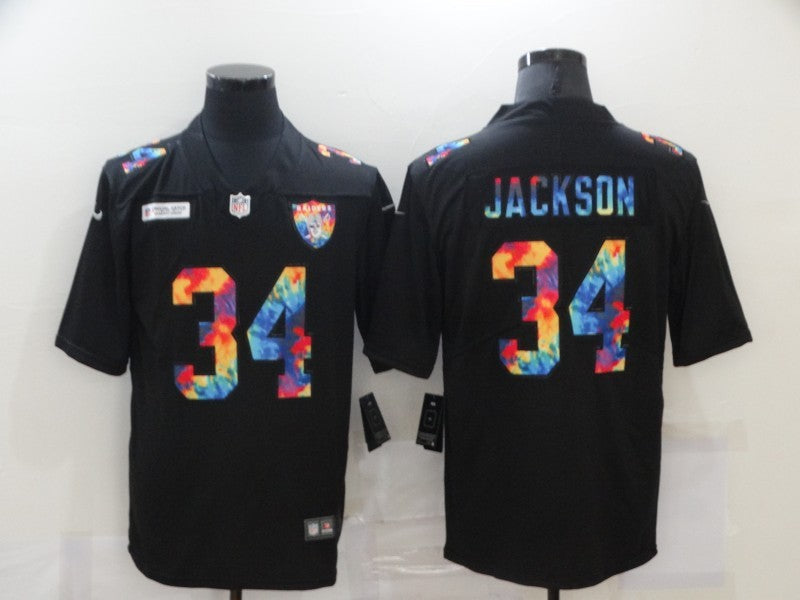 Men's Las Vegas Raiders #34 Bo Jackson Black Player Jersey1