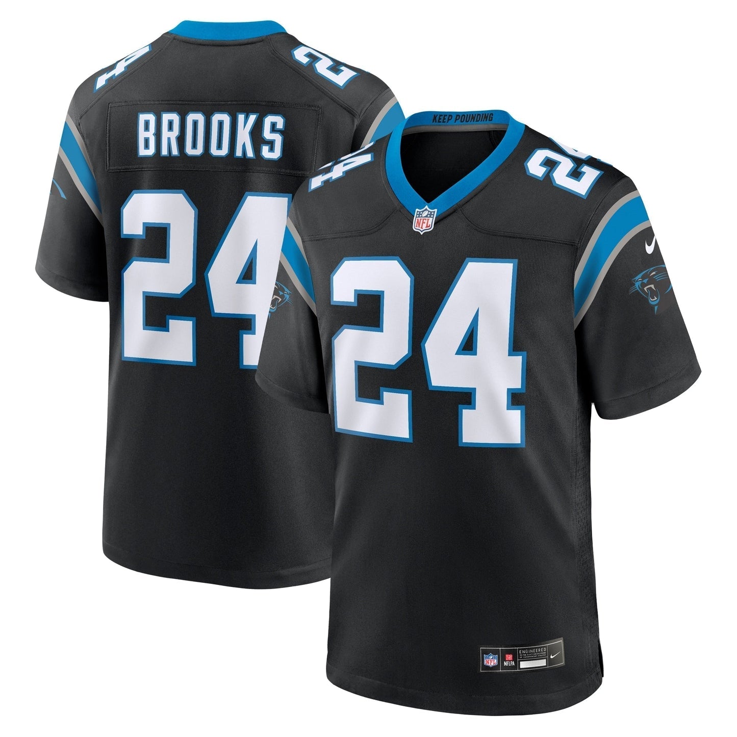 Jonathon Brooks Carolina Panthers  2024 NFL Draft Game Jersey - Black