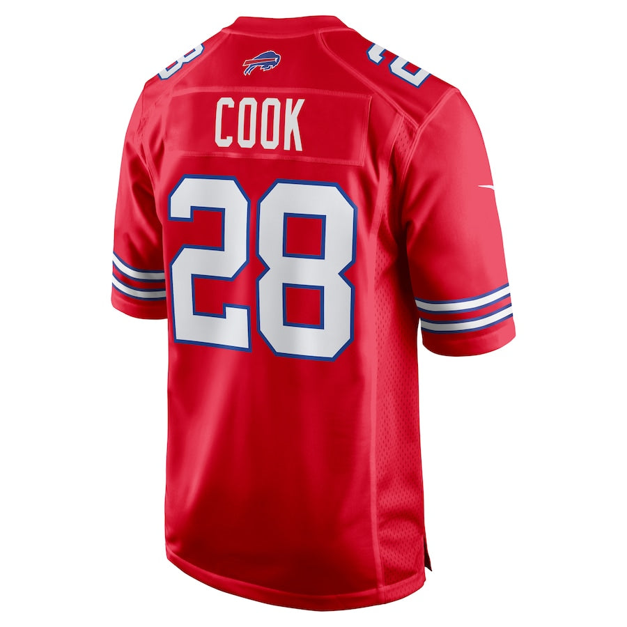 Men's Buffalo Bills James Cook  Red Alternate Game Jersey