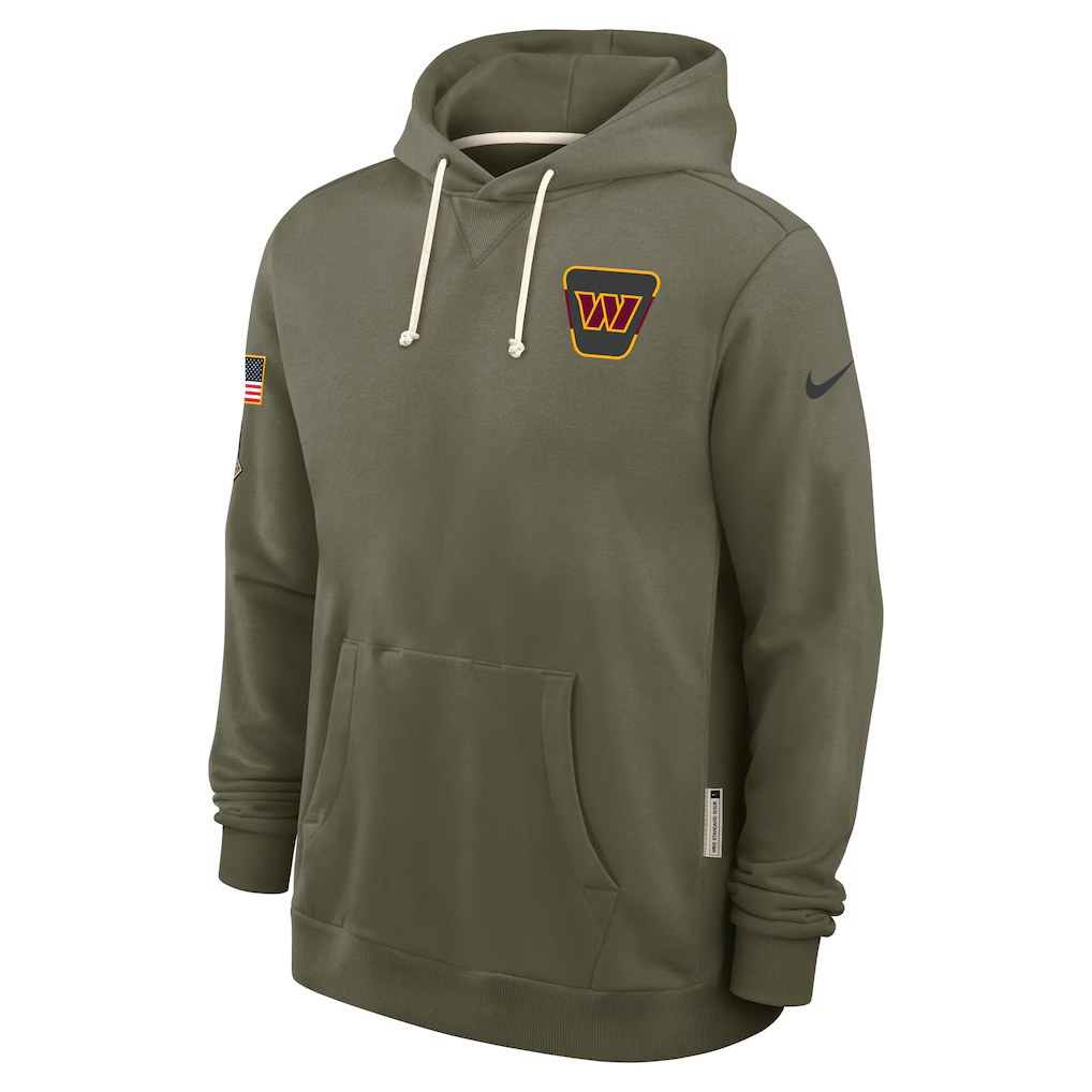 Men's Washington Commanders  Olive 2025 Salute to Service Sideline Standard Issue Dri-FIT Hoodie