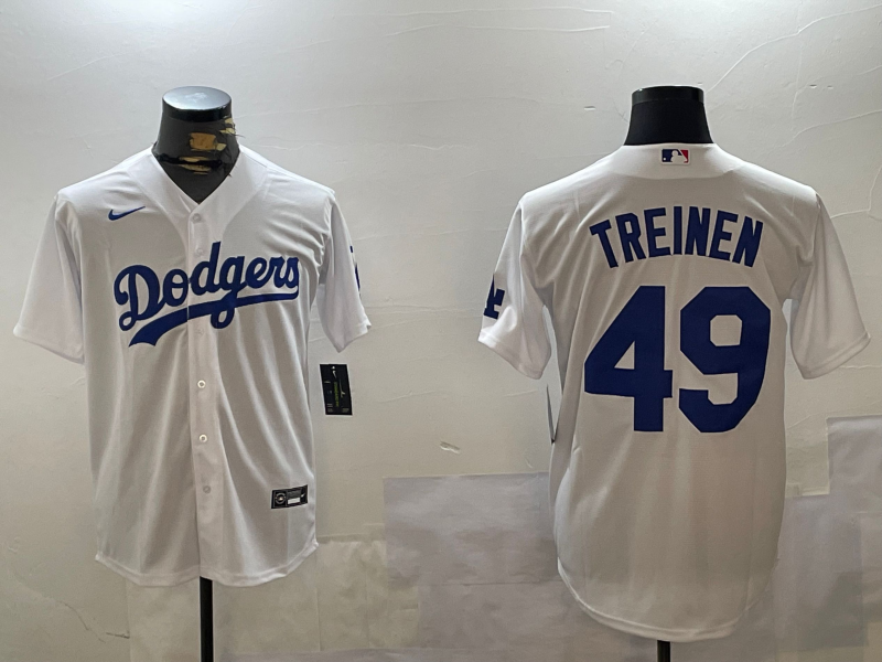 Men's Los Angeles Dodgers Blake Treinen White Home Replica Player Jersey