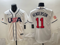 Men's USA Baseball Gunnar Henderson #11 White 2026 World Baseball Classic Stadium Jersey