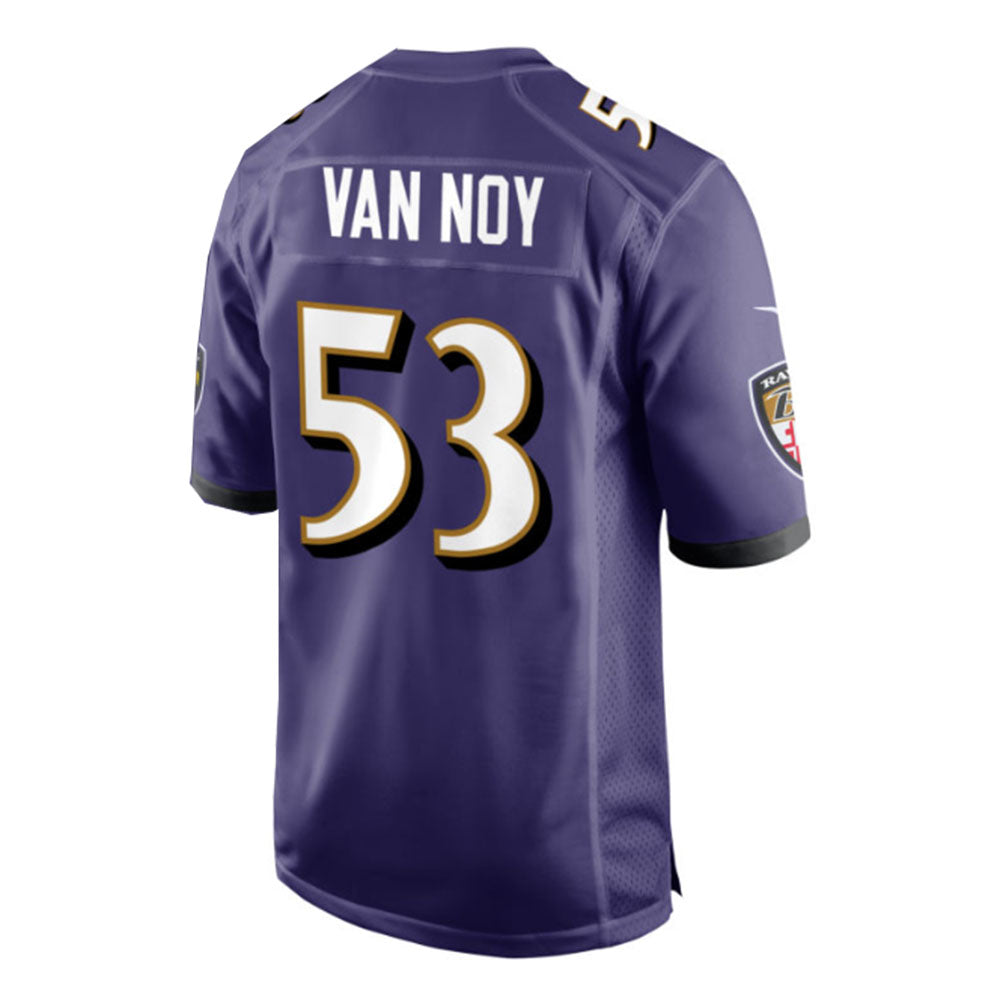 B.Ravens #53 Kyle Van Noy Purple Game Player Jersey Stitched American Football Jerseys