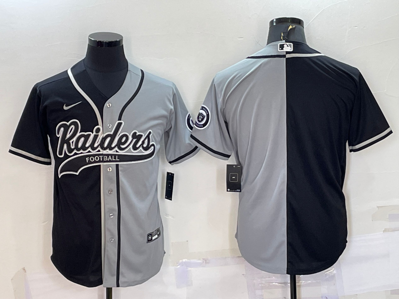 Men's Las Vegas Raiders Black/Gray Blank Jersey1