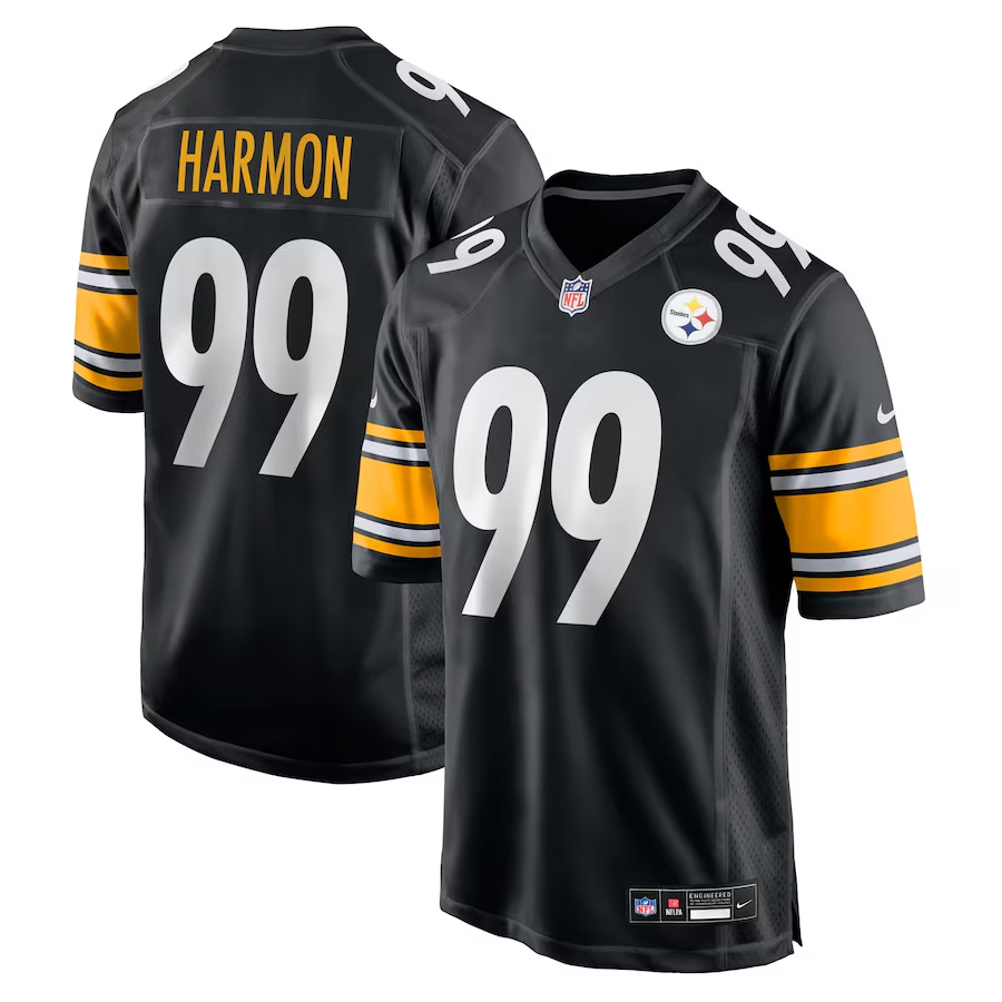 Men's Pittsburgh Steelers Derrick Harmon  Black 2025 NFL Draft First Round Pick Game Jersey