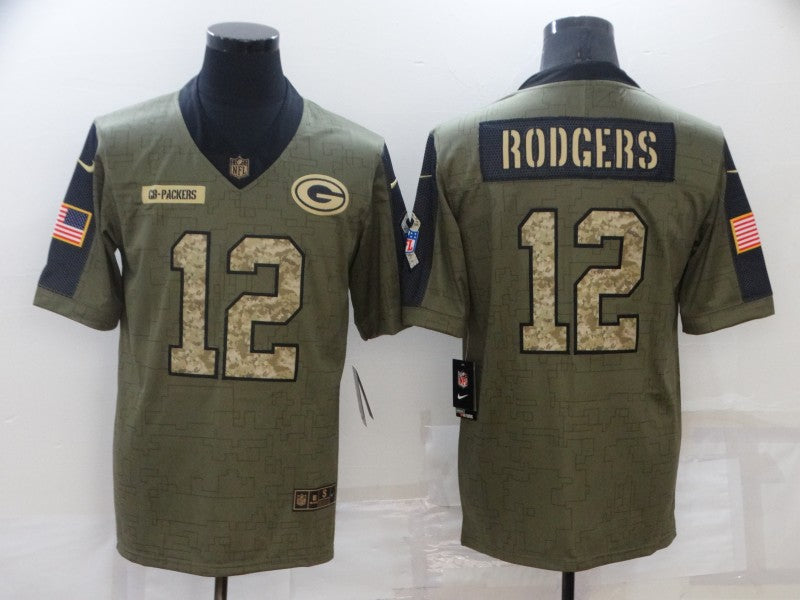 Men's Green Bay Packers Aaron Rodgers Brown Game Jersey