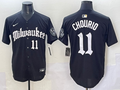 Men's Milwaukee Brewers Jackson Chourio Black Replica Team Jersey