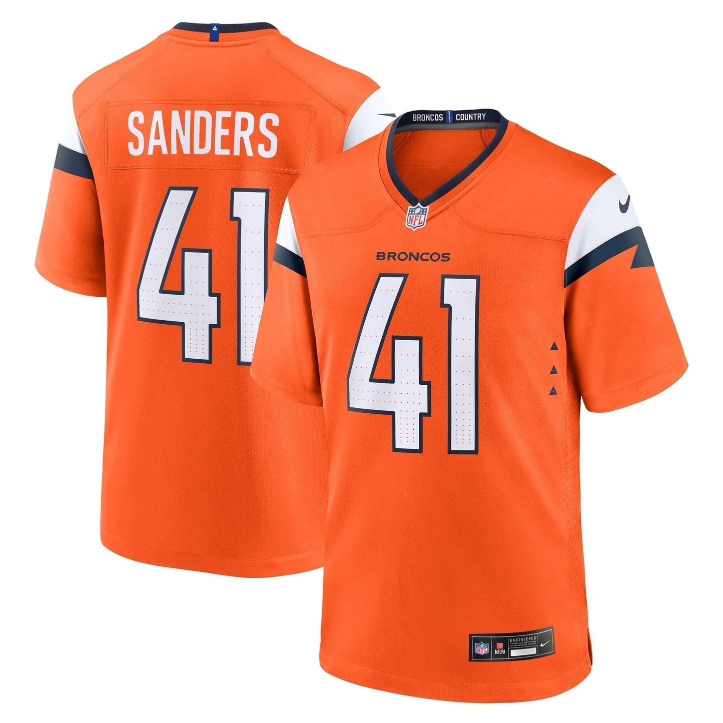 Drew Sanders Denver Broncos  Team Game Jersey -  Orange