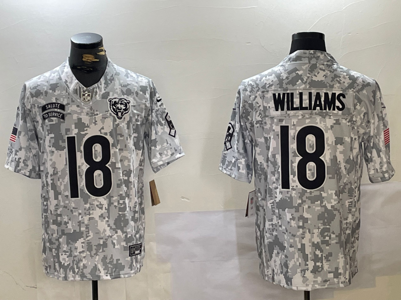 Men's Chicago Bears Caleb Williams Arctic Camo 2024 Salute to Service Limited Jersey