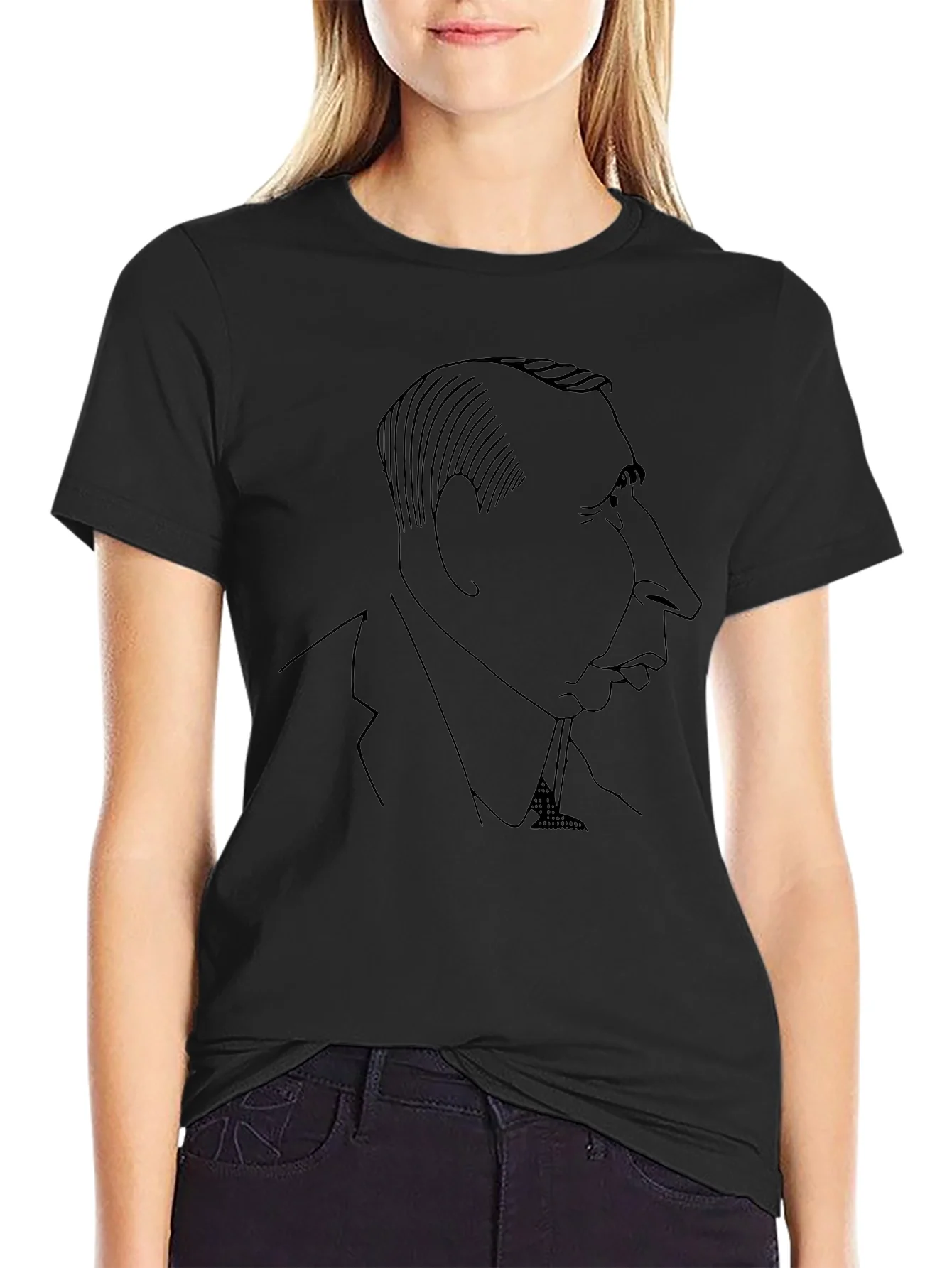 Caricature Silhouette Black T-Shirt