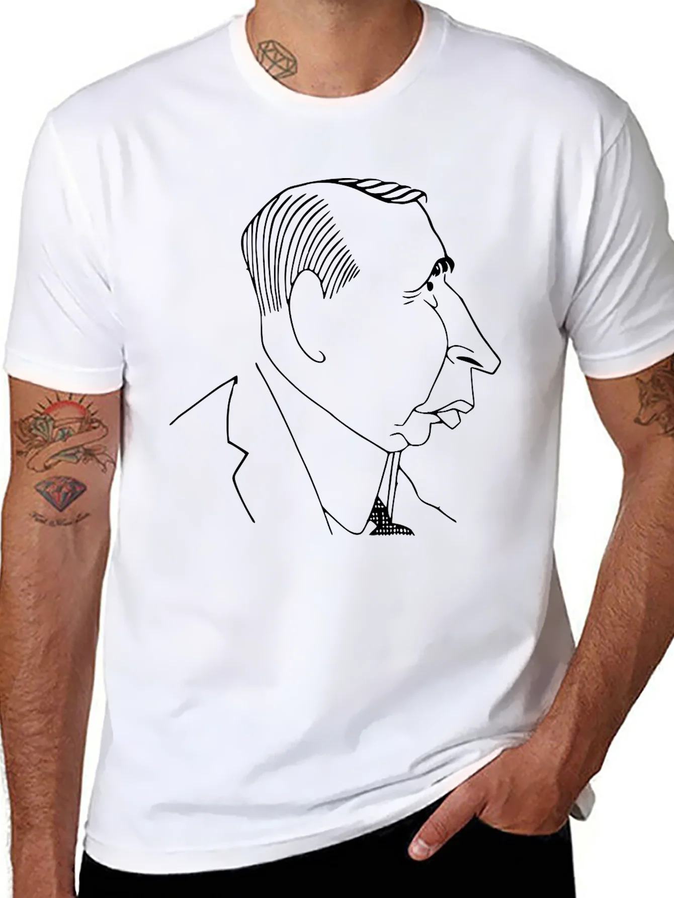 Caricature Silhouette Black T-Shirt