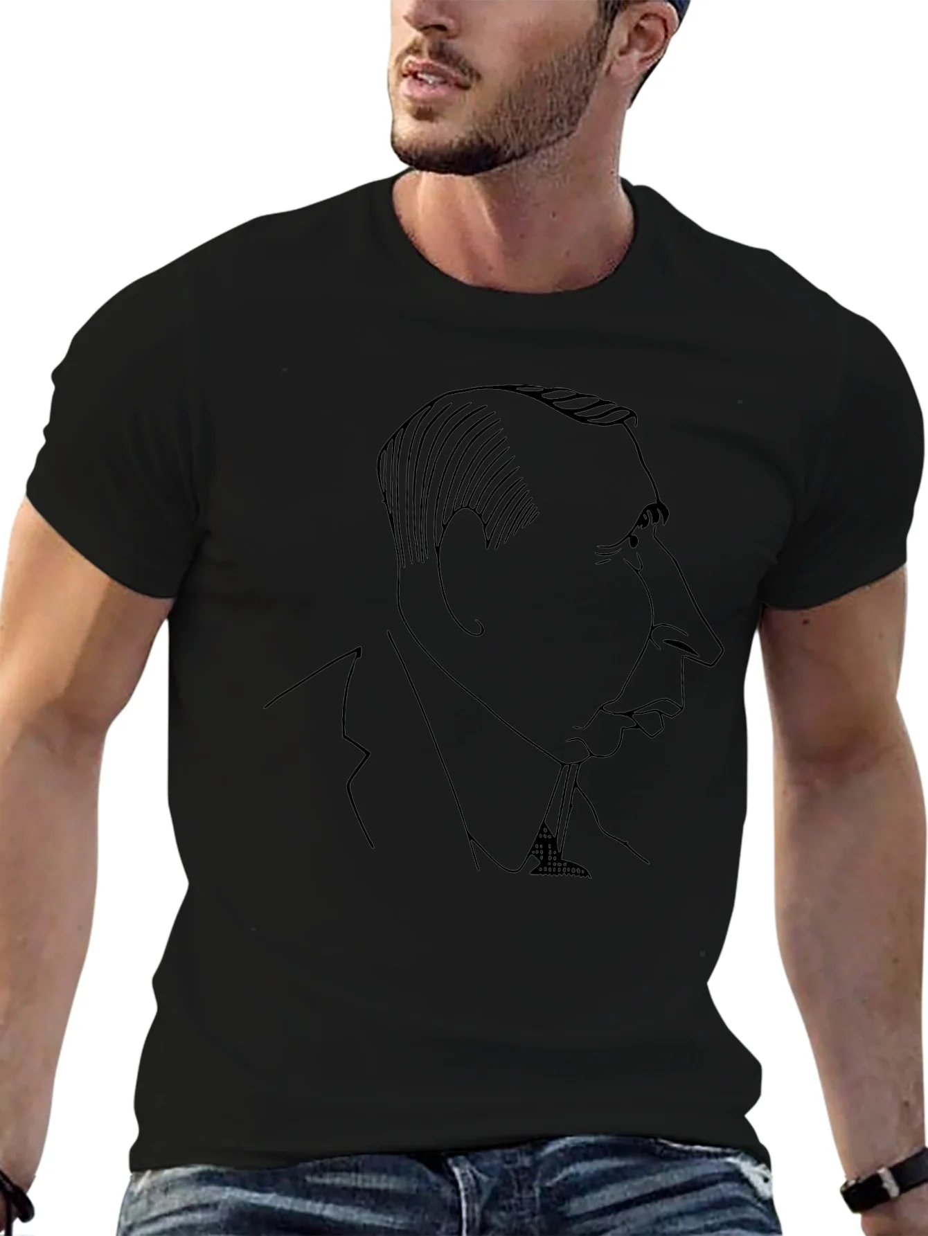 Caricature Silhouette Black T-Shirt