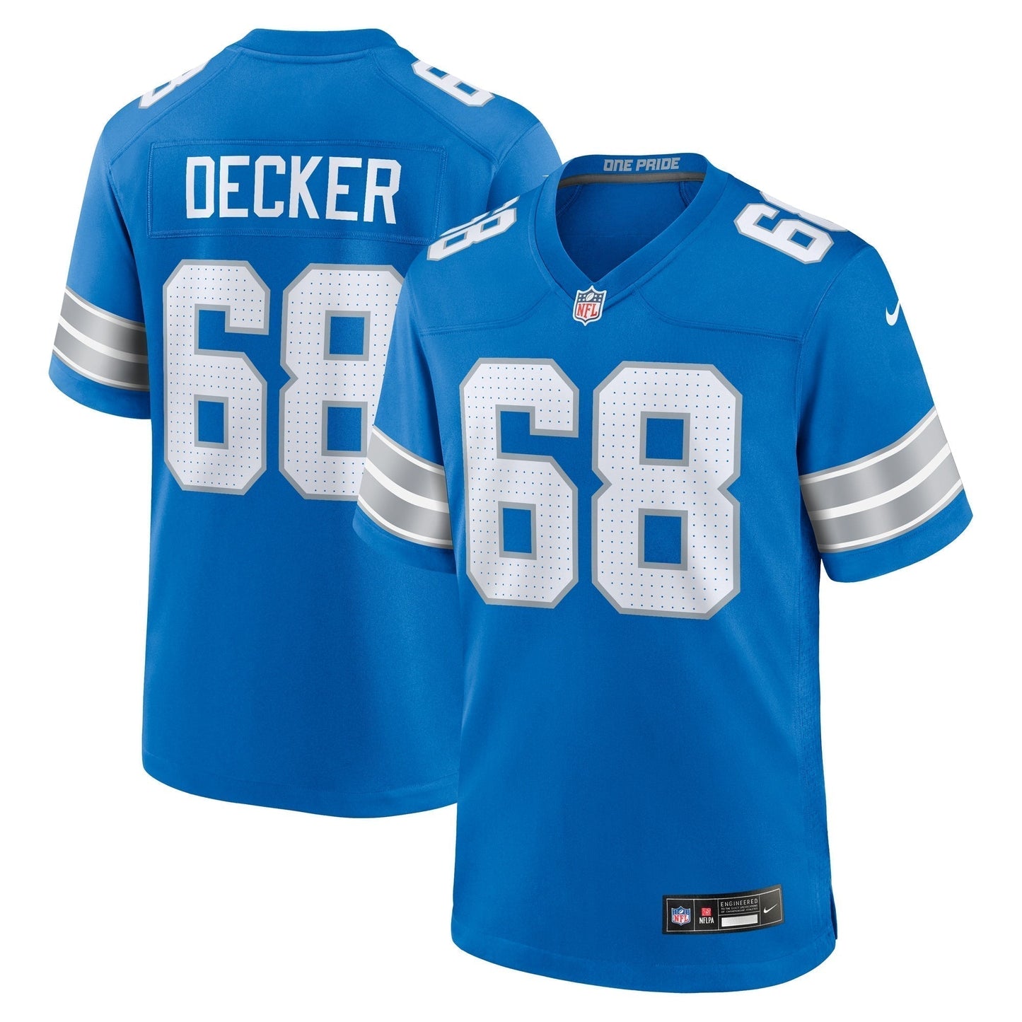 Taylor Decker Detroit Lions  Team Game Jersey -  Blue