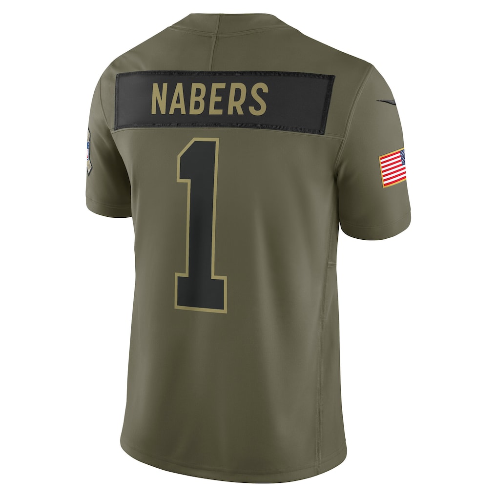 NY.Giants #1 Malik Nabers Olive 2025 Salute to Service Limited Jersey