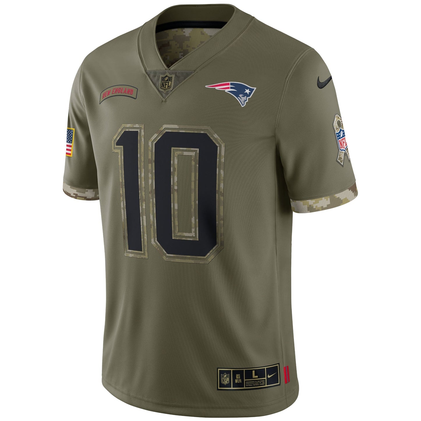 Mac Jones New England Patriots  Salute To Service Limited Jersey - Olive