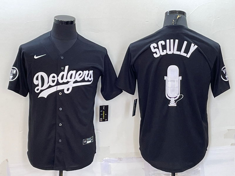 Men's Los Angeles Dodgers Vince Scully Black Replica Baseball Jersey