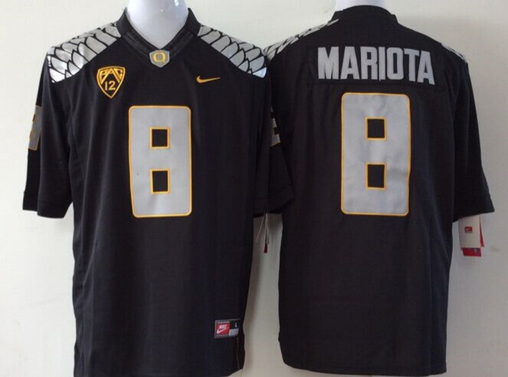 Men's Oregon Ducks Marcus Mariota Black Team Jersey